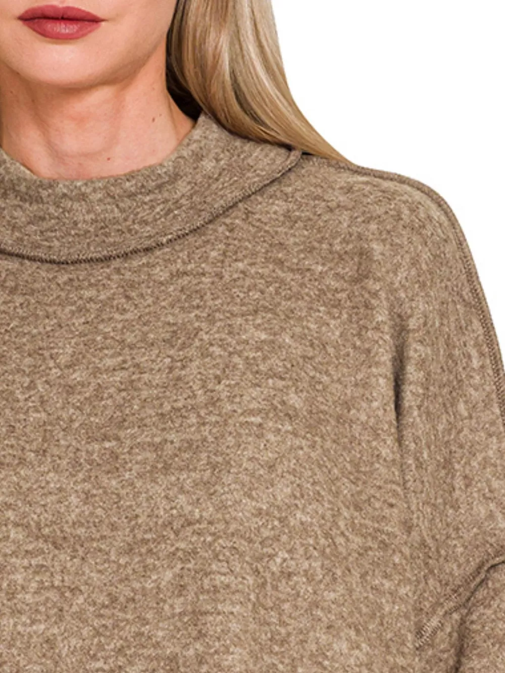 Brushed Melange Hacci Cropped Sweater, image 2