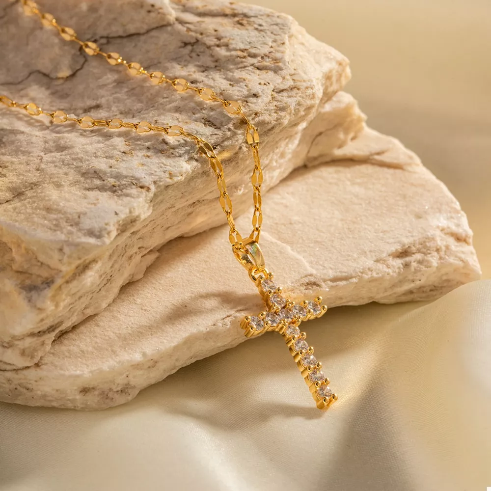 18K Gold-Plated Cross Pendant Necklace, image 6