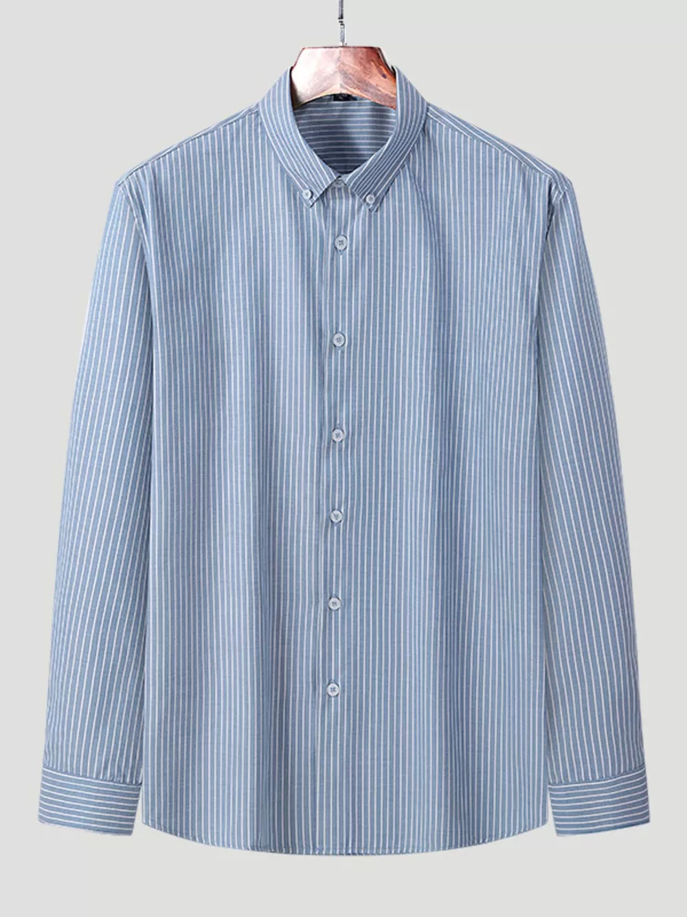 Men's Full Size Casual Striped Button-Down Shirt Plus Size, image 8