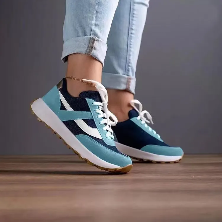 Mesh Contrast Round Toe Sneakers, image 5