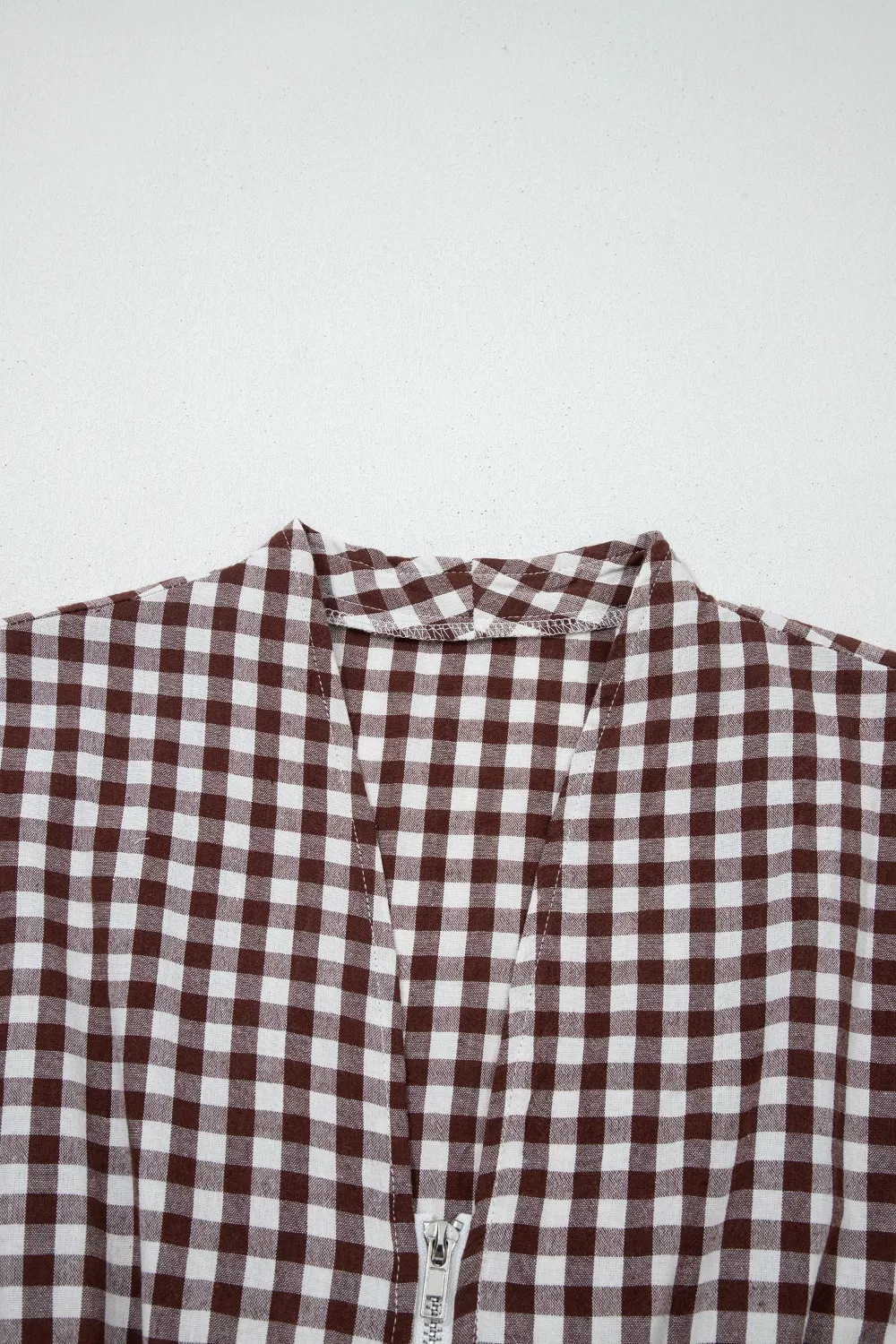 Gingham Zip-Front Midi Dress, image 10