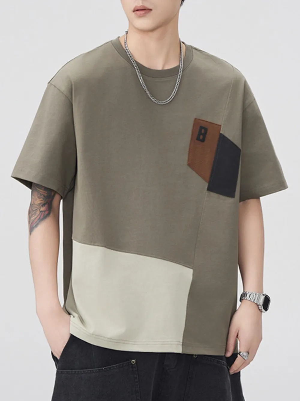 Men's Plus Size Round Neck Short Sleeve T-Shirt
