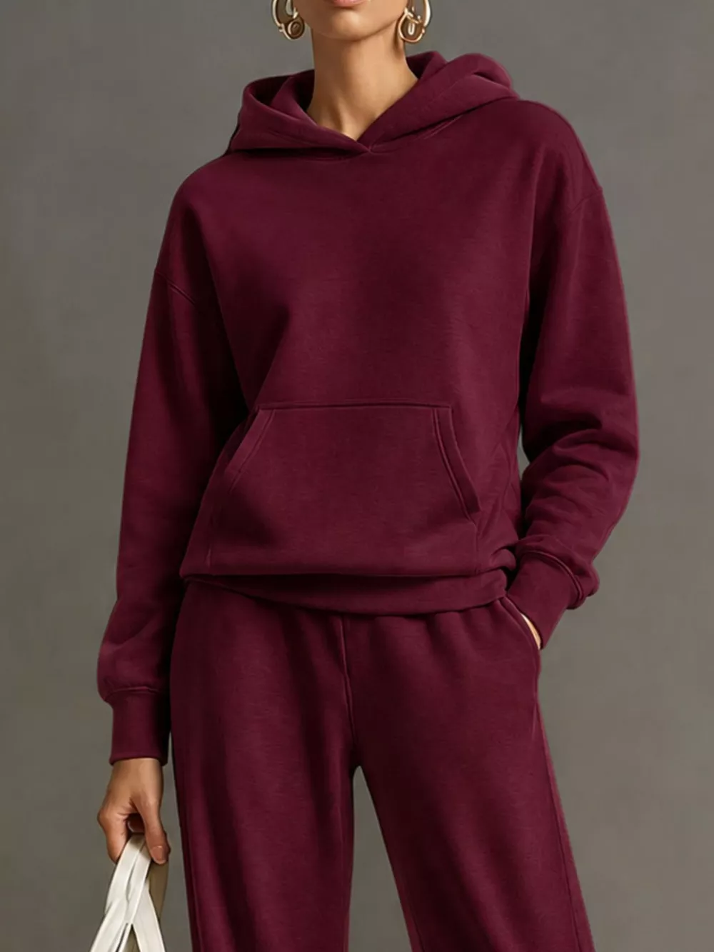 Kangaroo Pocket Hoodie and Pants Set, image 9