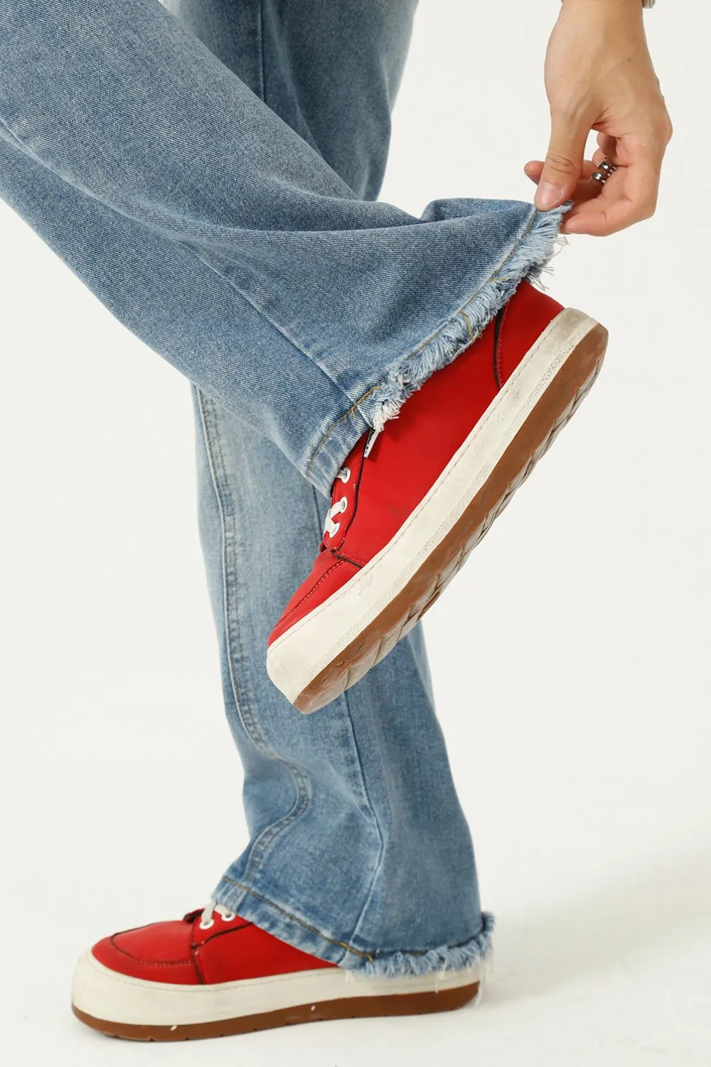 Raw Hem Jeans with Pockets, image 5
