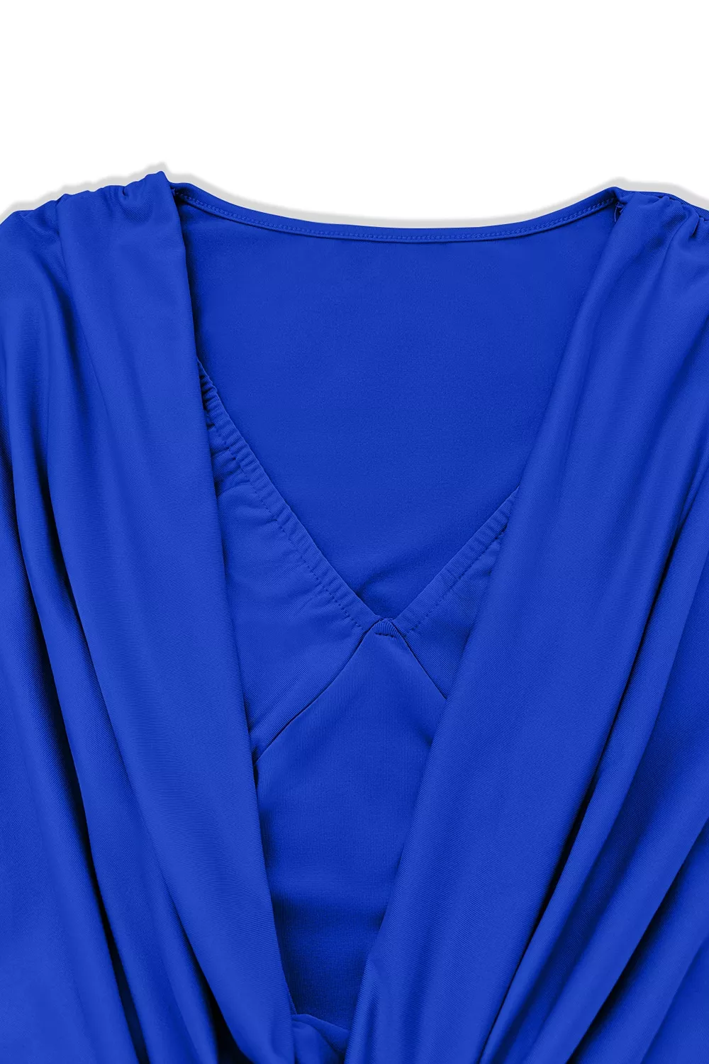 Ruched Cowl Neck Long Sleeve Mini Dress, image 9