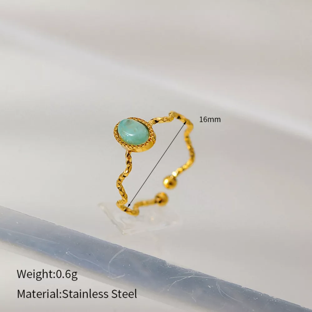 18K Gold-Plated Wave Open Ring, image 9