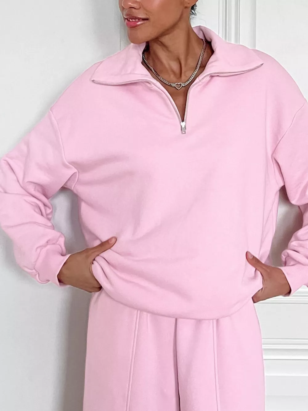 Quarter Zip Long Sleeve Top and Pants Set, image 5