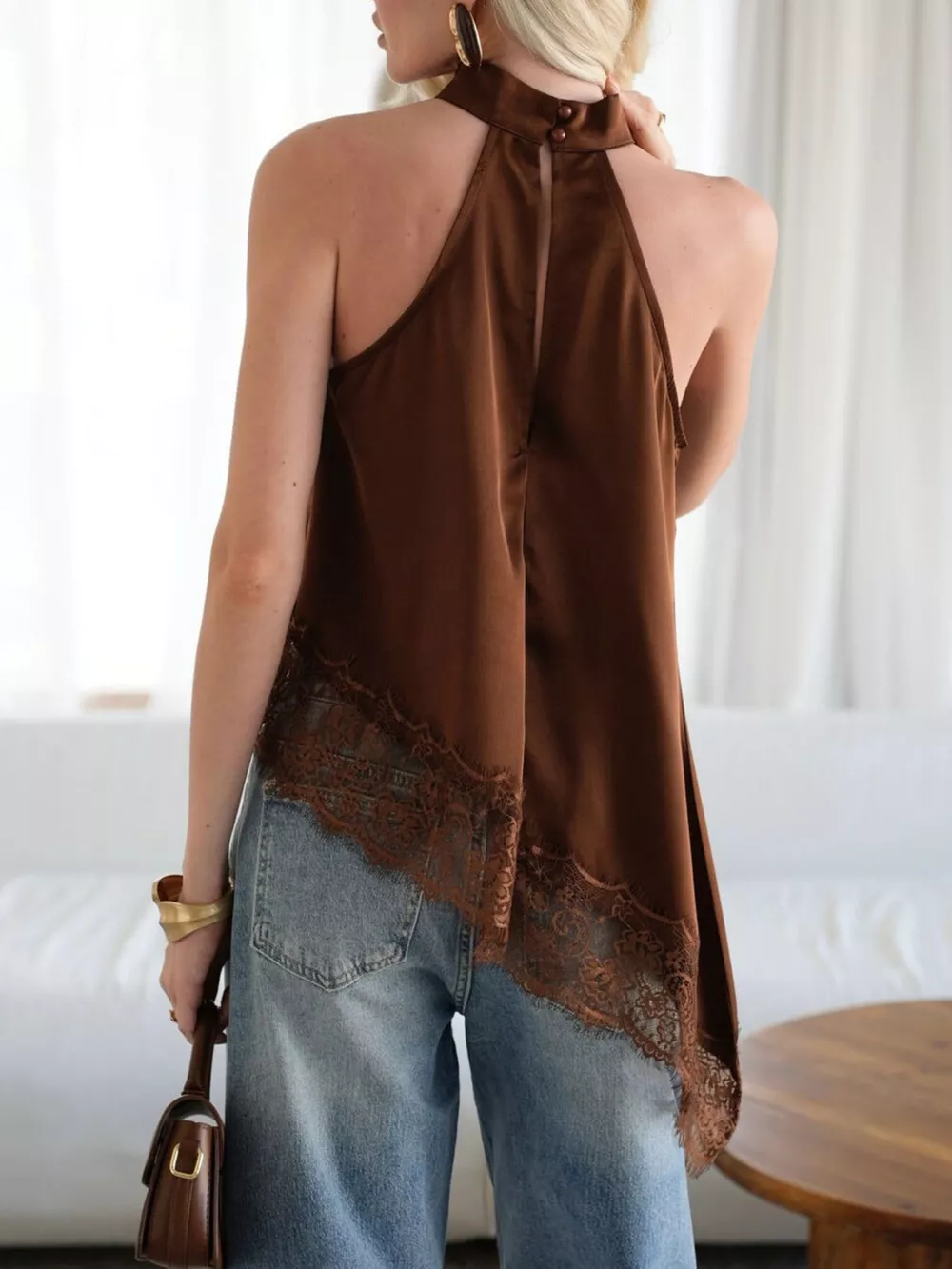 Asymmetric Lace Hem Cami, image 5