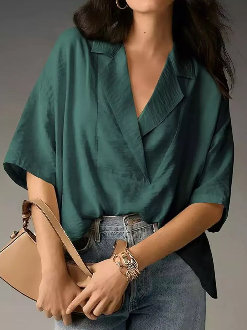 Relaxed Fit Half Sleeve Blouse, image 10