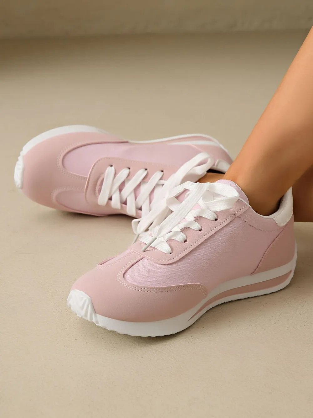 Round Toe Lace Up Sneakers, image 4