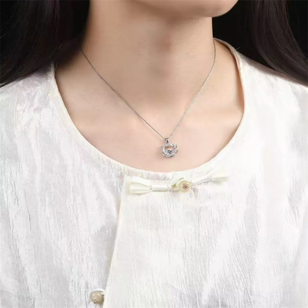 2 Carat Moissanite 925 Sterling Pendant Silver, image 7