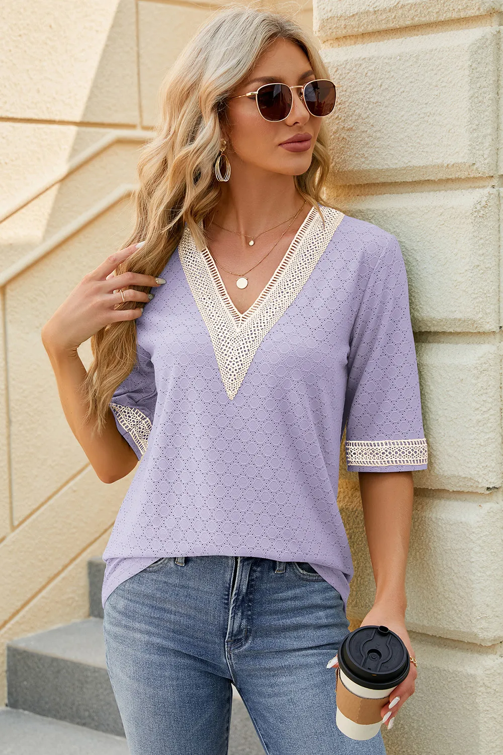 V-Neck Half Sleeve T-Shirt, image 31