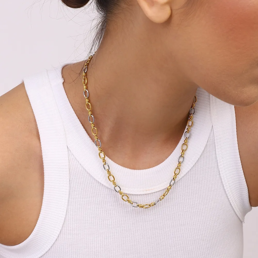 Two-Tone Chain Link Jewelry Set