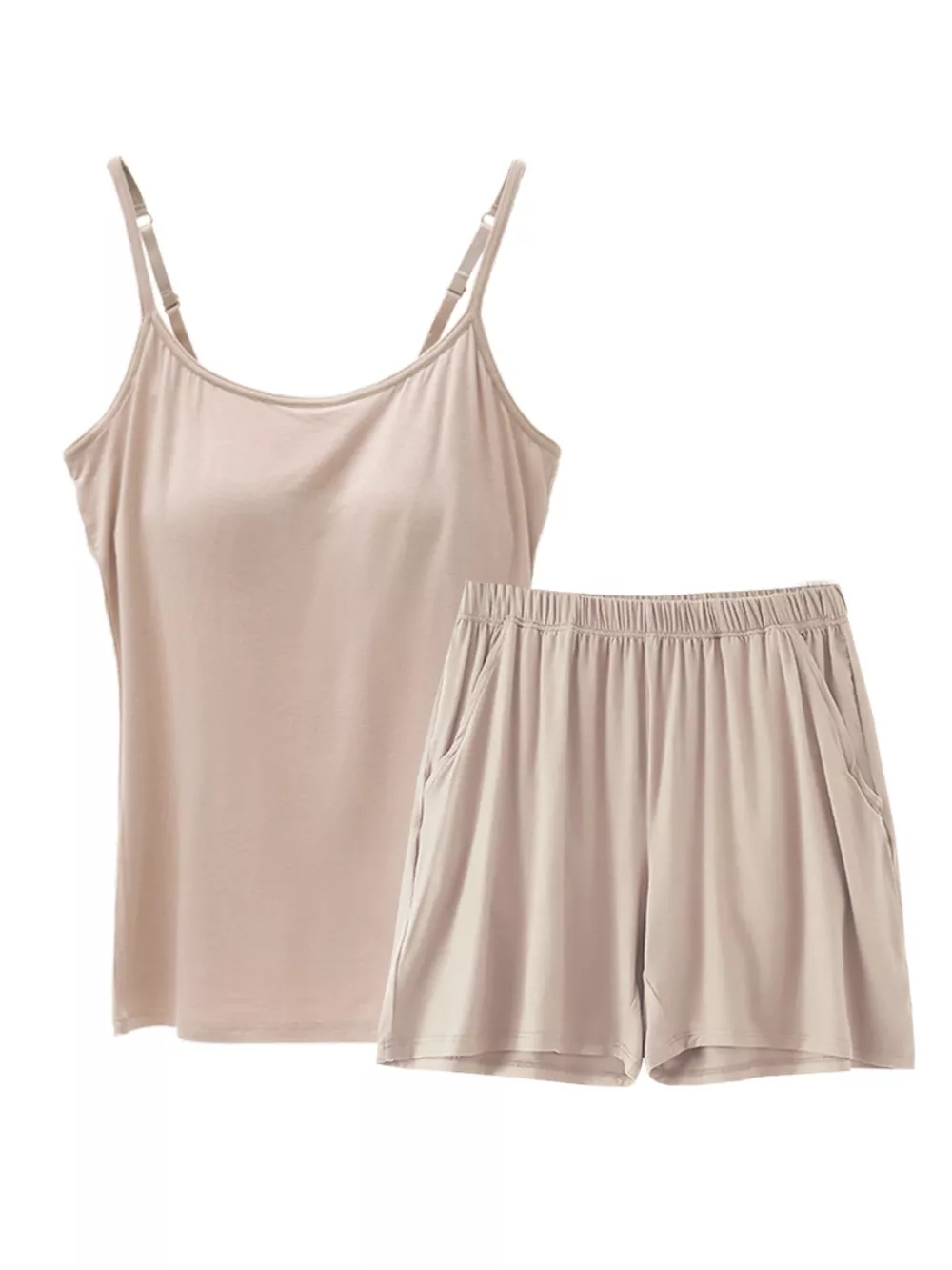 Plus Size Modal Adjustable Strap Padded Cami and Shorts Set, image 4