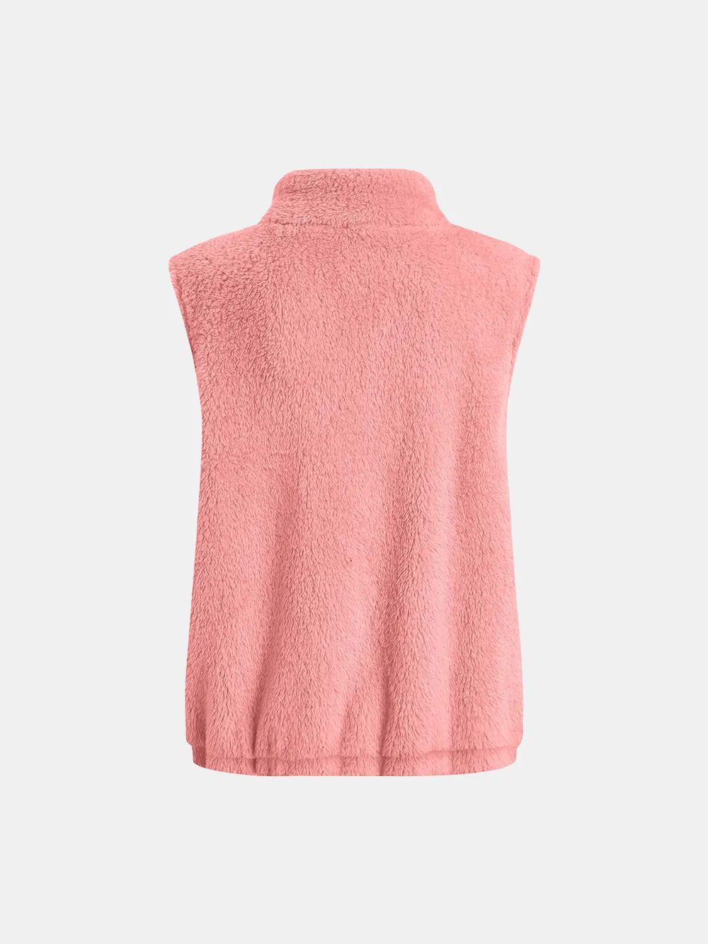 Full Size Fuzzy Zip Up Vest Coat with Pockets, image 15