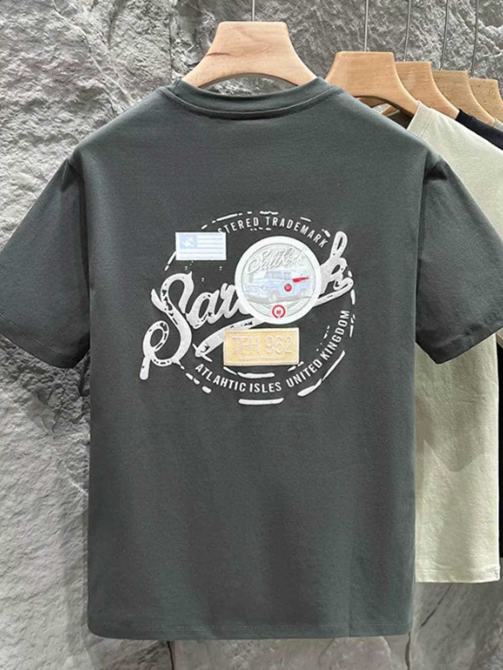 Men's Plus Size Round Neck Short Sleeve T-Shirt, image 2