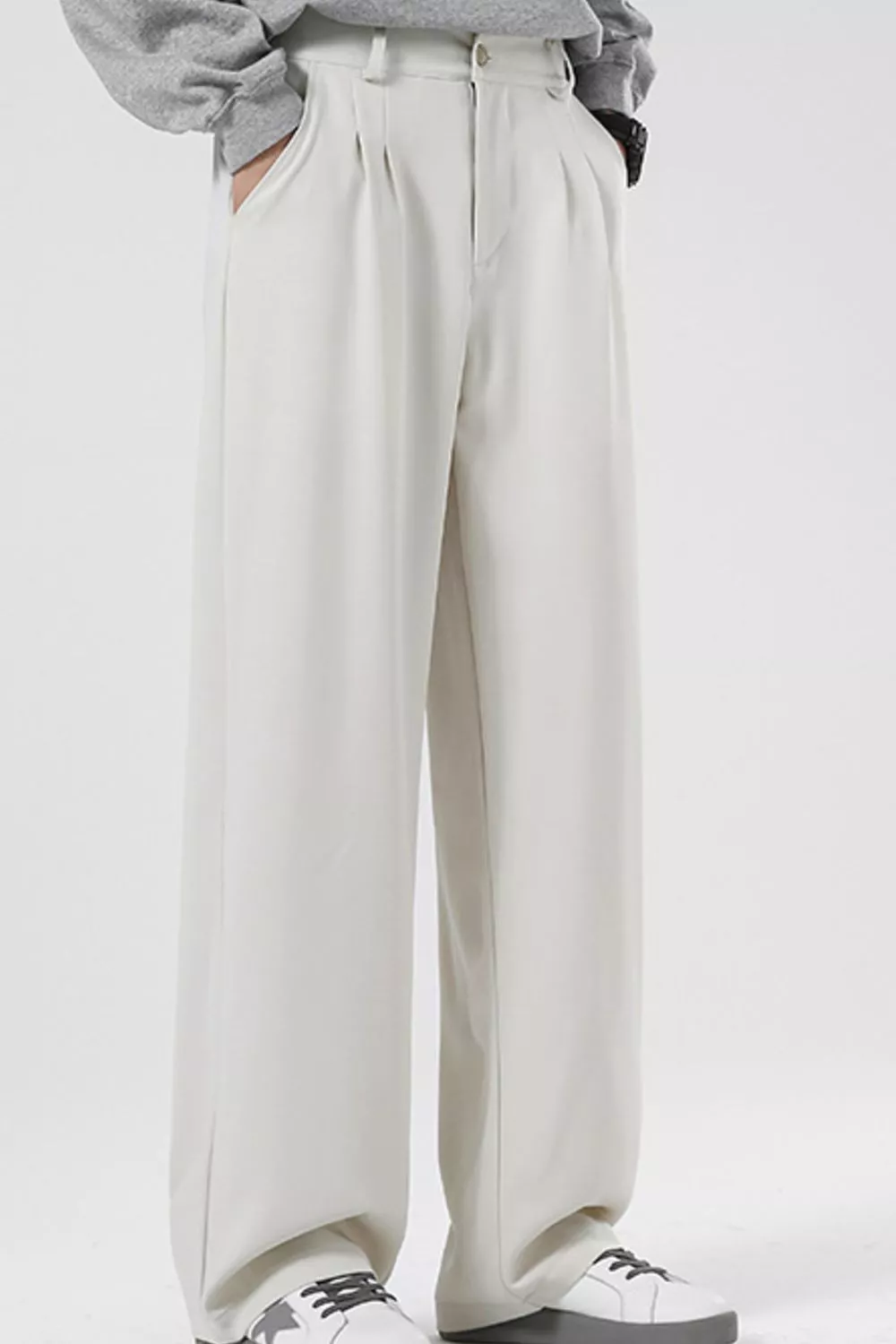 Men's Plus Size Pleated Wide Leg Casual Pants, image 2