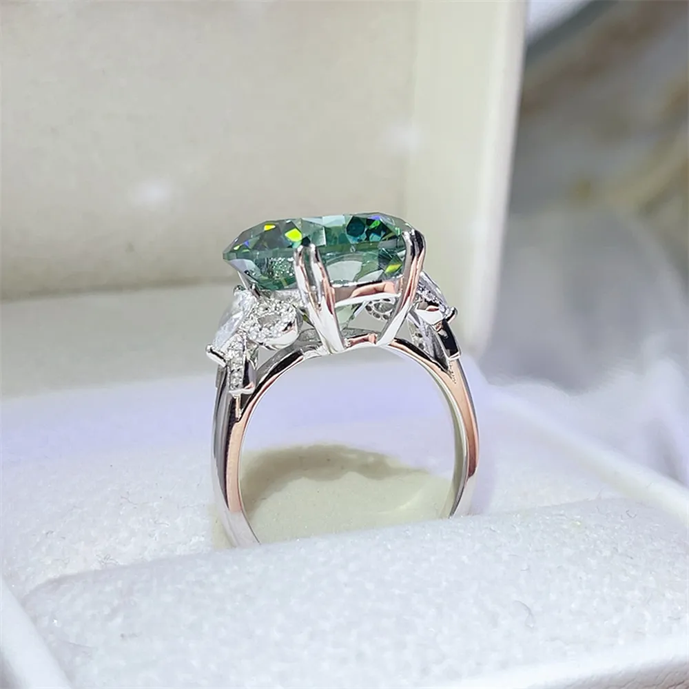 10 Carat Moissanite 925 Sterling Silver Ring, image 6