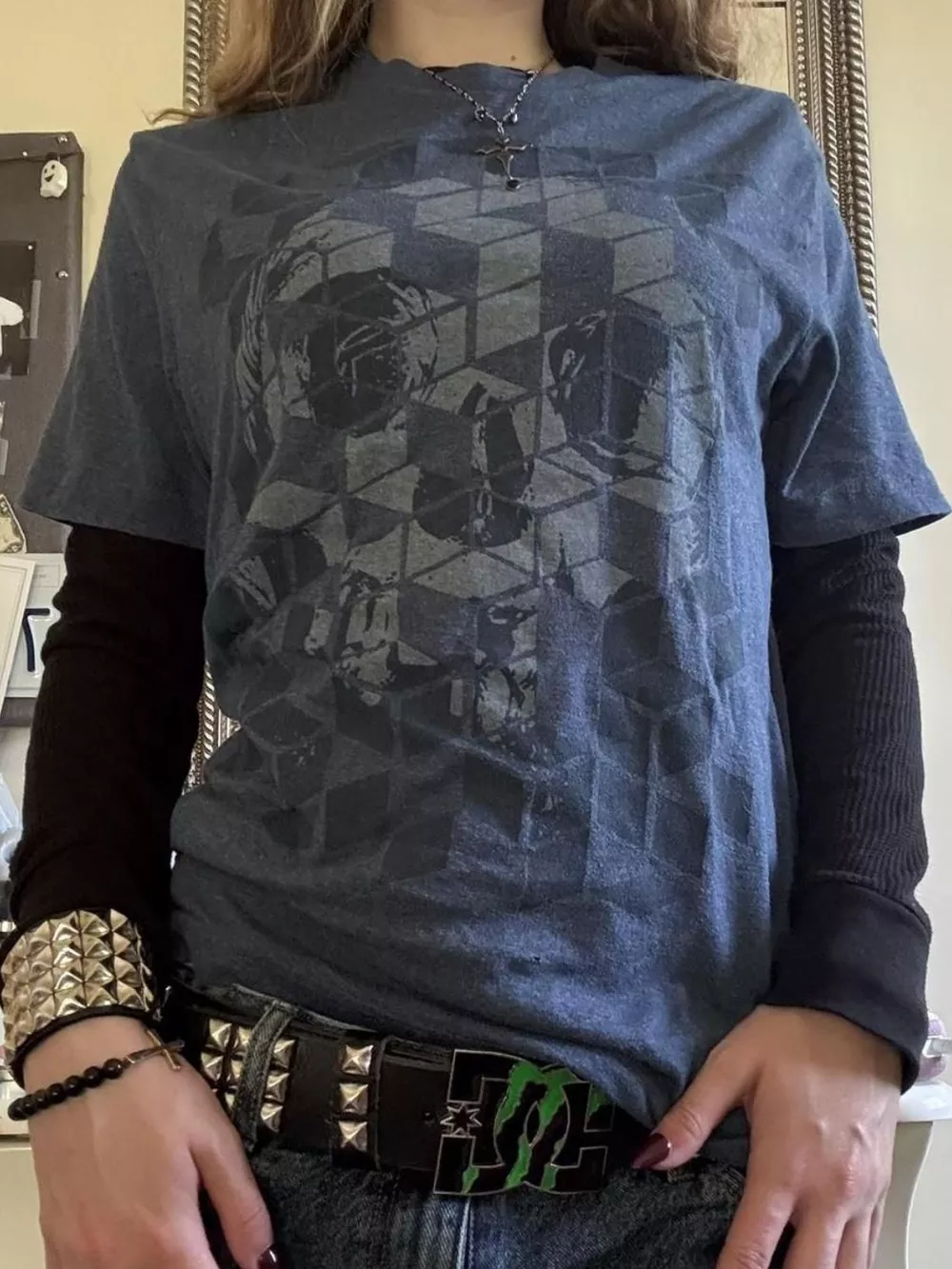Skull Graphic Round Neck Long Sleeve T-Shirt, image 4