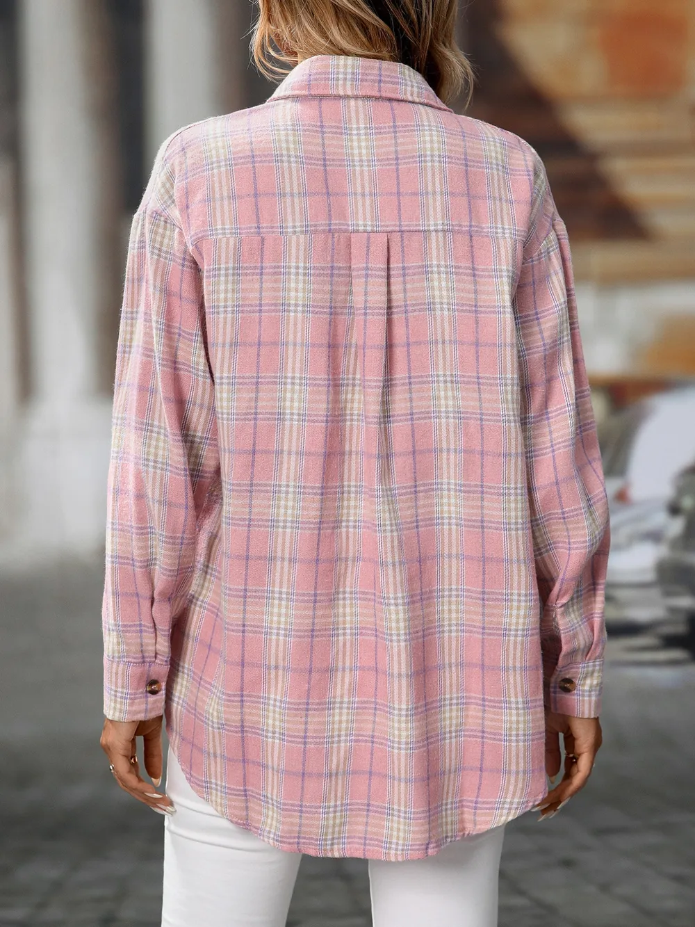 Plaid Button-Down Oversized Shirt, image 29