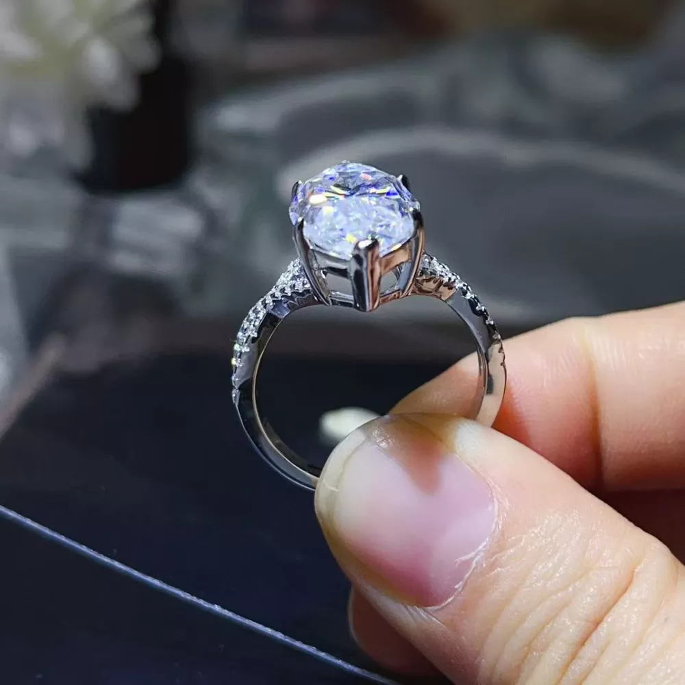 10 Carat Moissanite 925 Sterling Silver Ring, image 6