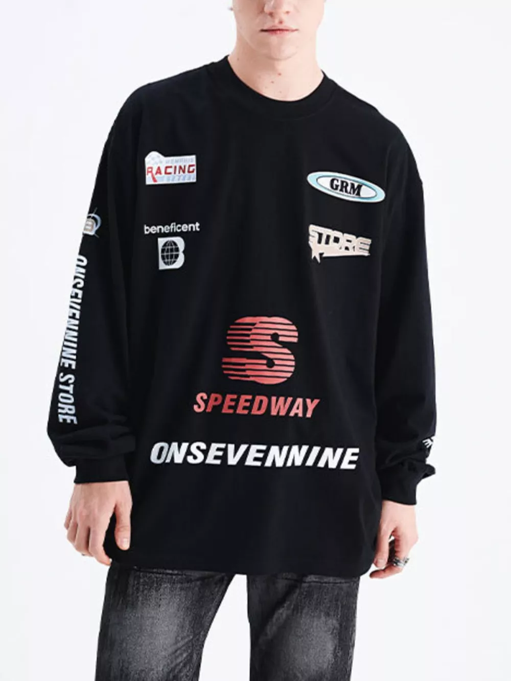 Men's Letter Round Neck Long Sleeve T-Shirt