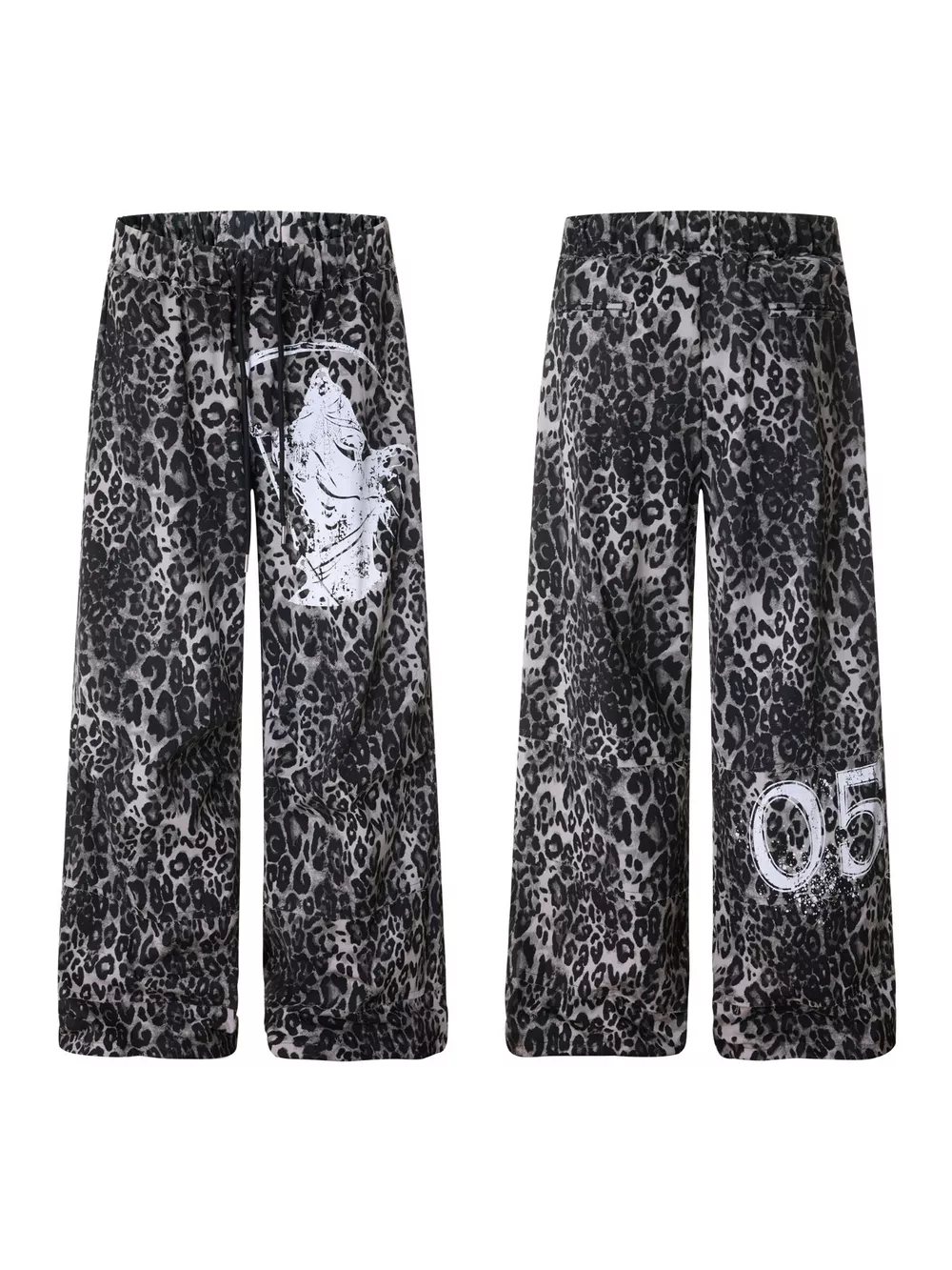 Men's Leopard Print Wide-Leg Pants, image 4