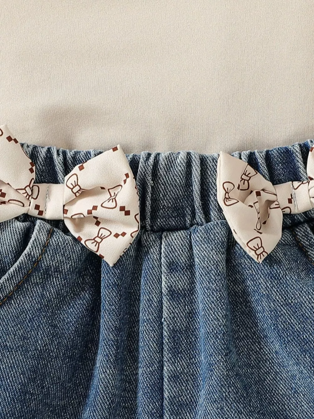 Children's Asymmetrical Tank Top & Bow-Accent Denim Shorts Set, image 4