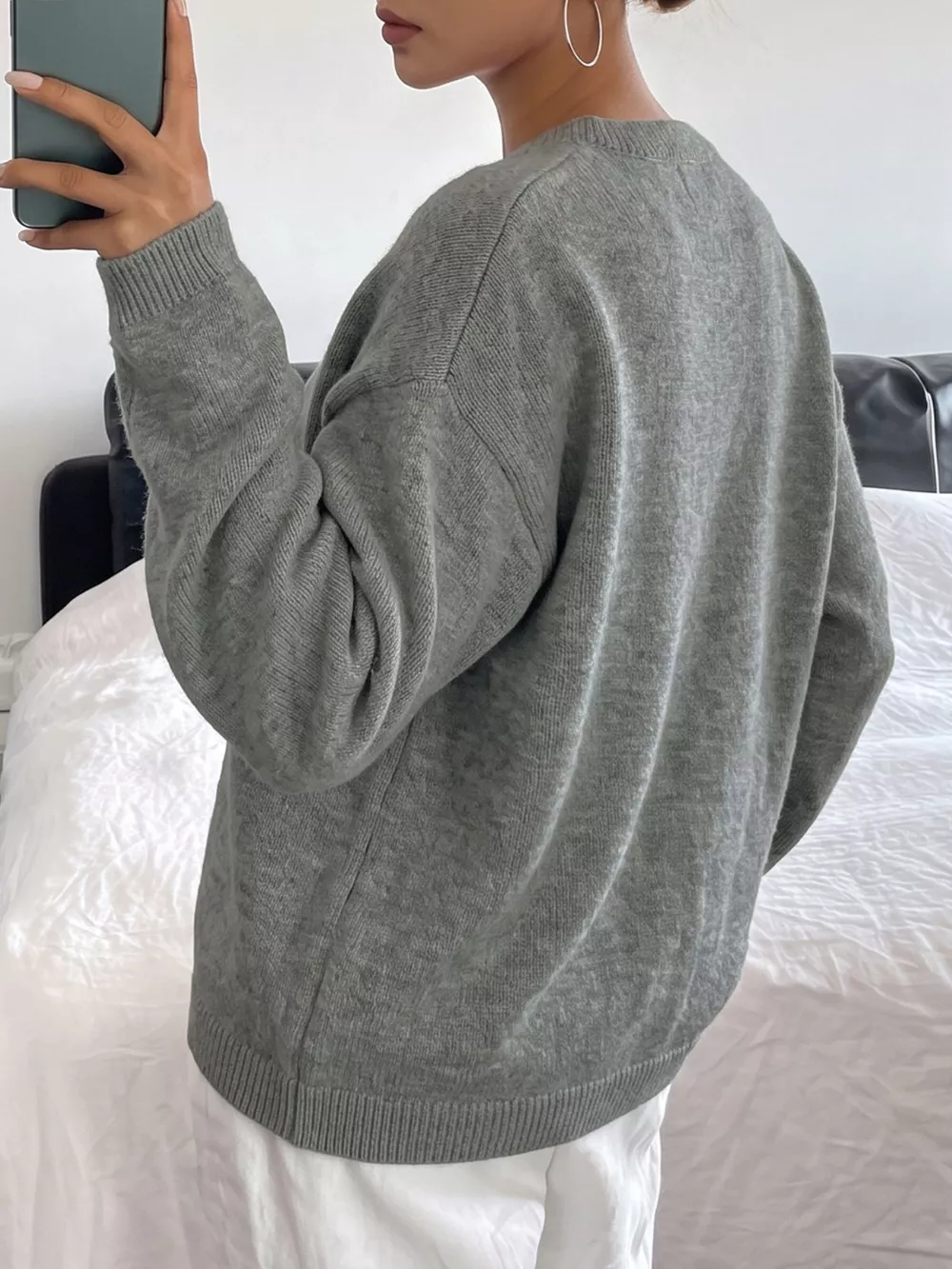 Star-Patterned Dropped Shoulder Sweater, image 6