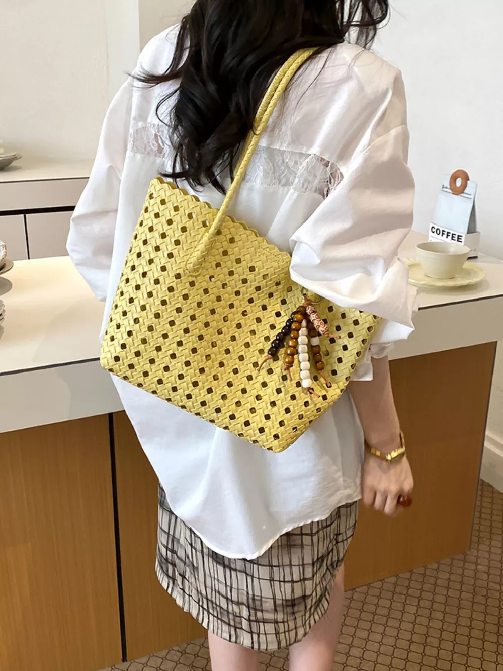 Cutout Leather Shoulder Bag, image 3