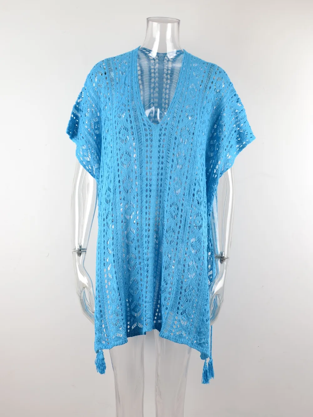 Cutout V-Neck Cover-Up with Tassel, image 30