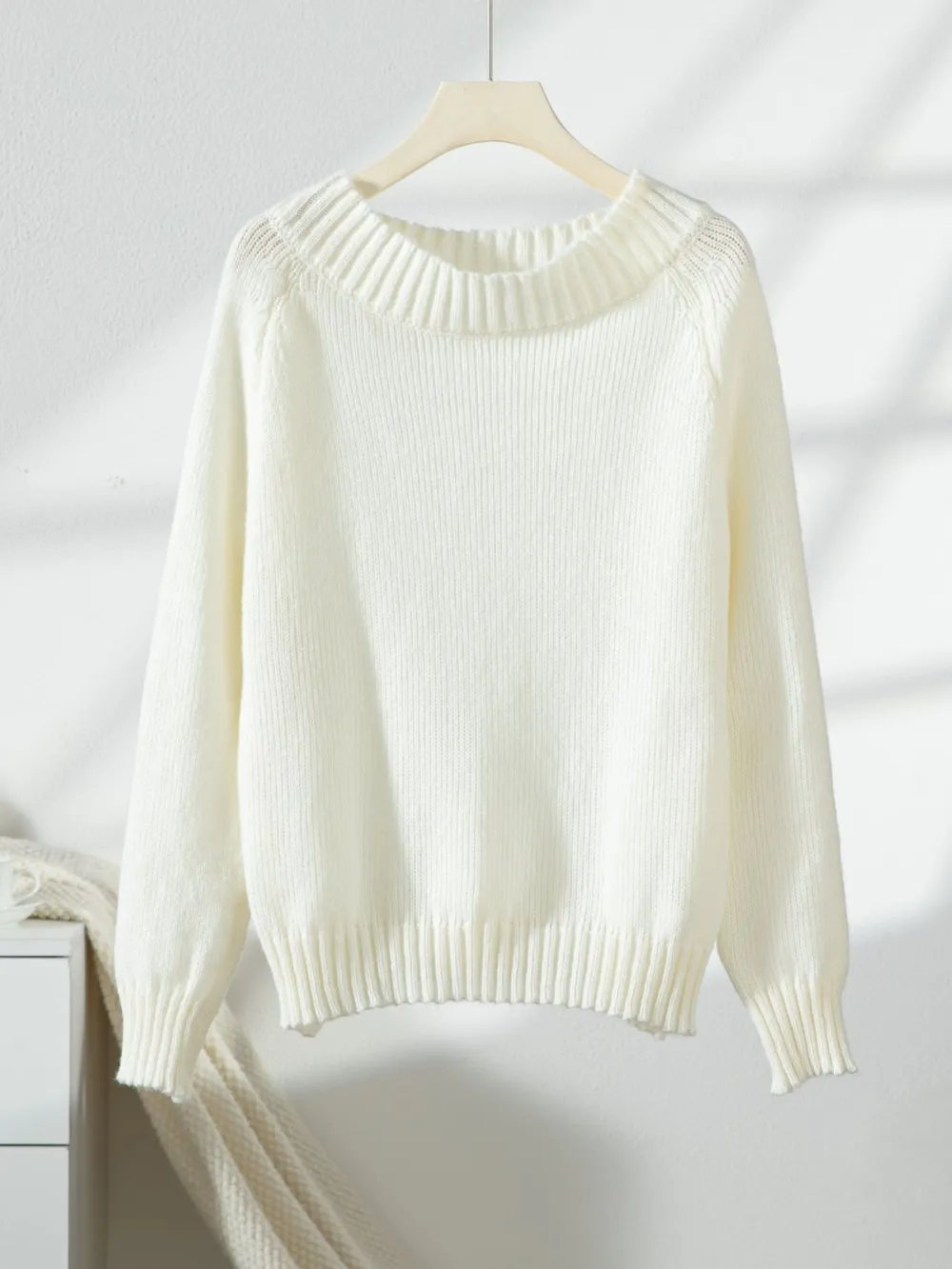 Ribbed Knit Boat Neck Sweater, image 7