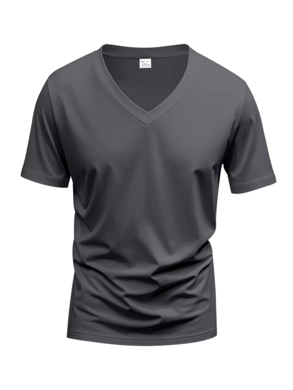 Men's Full Size Slim Fit V-Neck Basic T-Shirt Plus Size, image 6