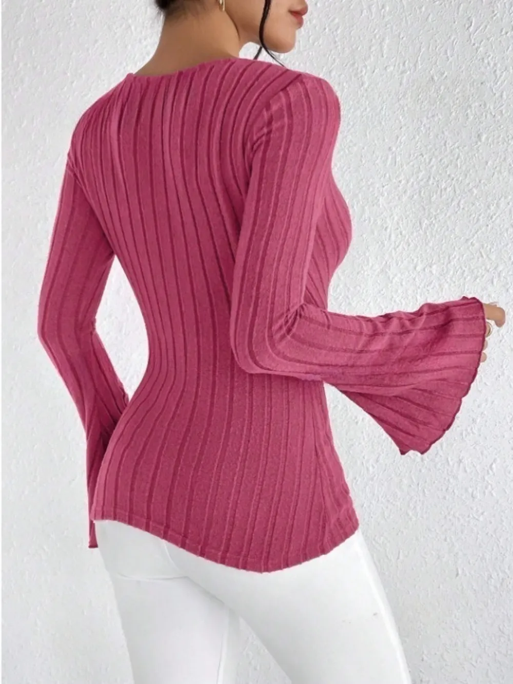 Ribbed Flare Sleeve Top, image 10