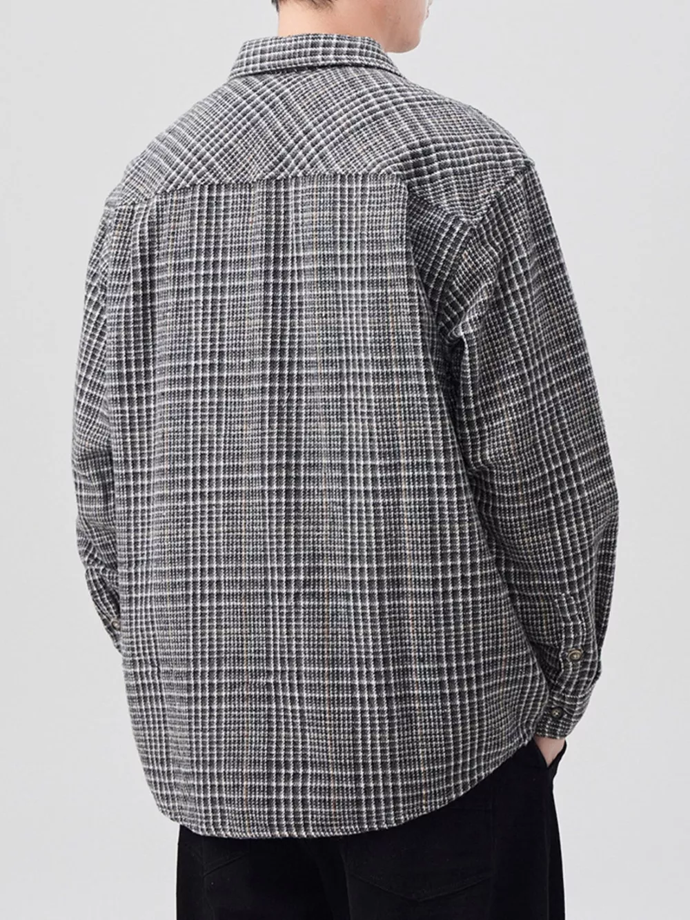 Men's Plus Size Plaid Button Up Long Sleeve Shirt, image 6