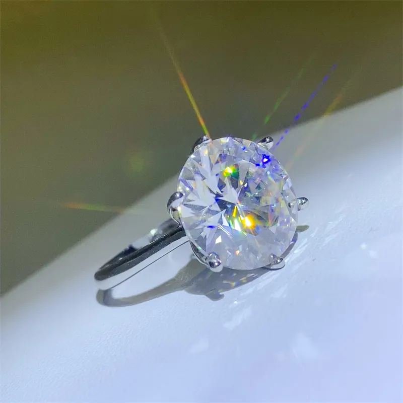 10 Carat Moissanite 925 Sterling Silver Ring, image 5
