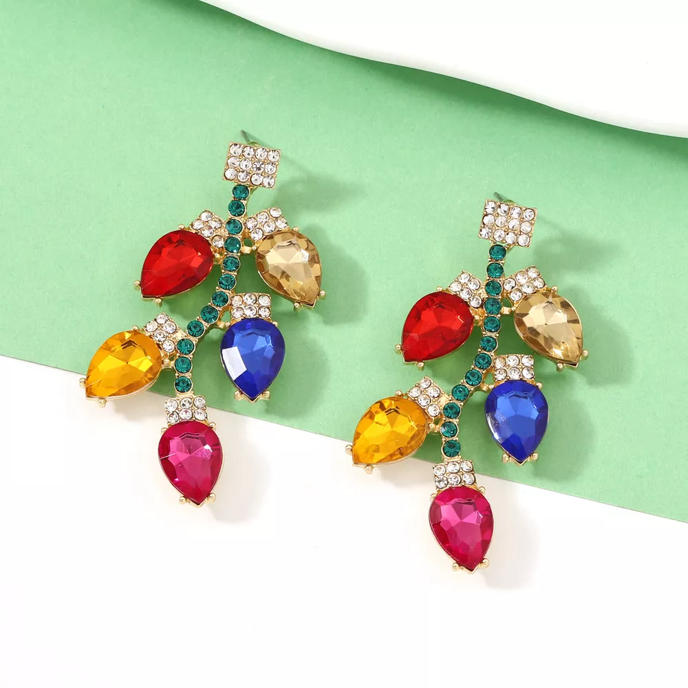 Christmas Rhinestone Drop Earrings, image 2