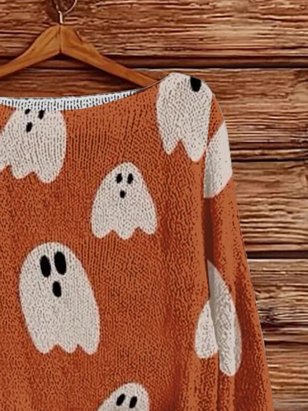 Full Size Halloween Graphic Boat Neck Sweater Plus Size, image 5