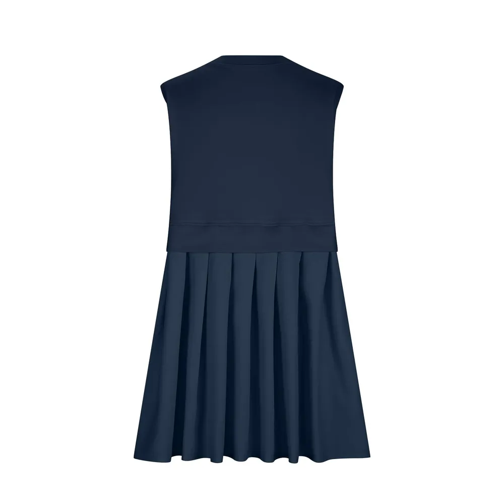 Pleated Round Neck Sleeveless Mini Dress, image 18
