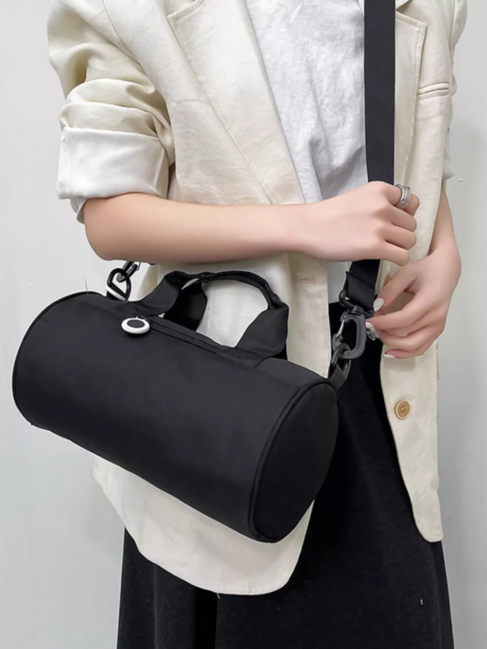 Adjustable Strap Barrel Crossbody Bag, image 3