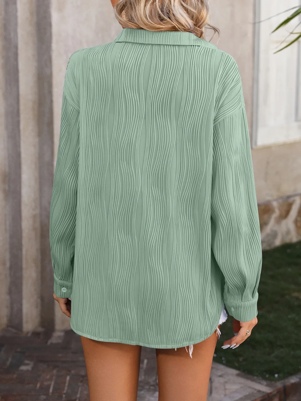Button Up Dropped Shoulder Shirt, image 10