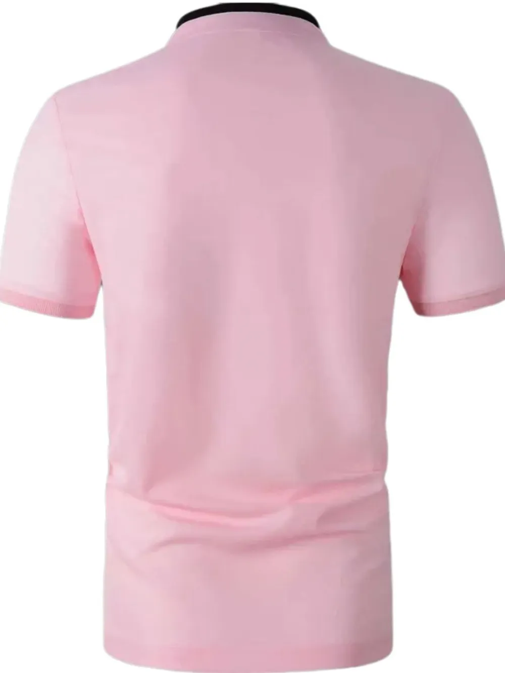 Men's Full Size Stand Collar Contrast Short Sleeve Polo Plus Size, image 2
