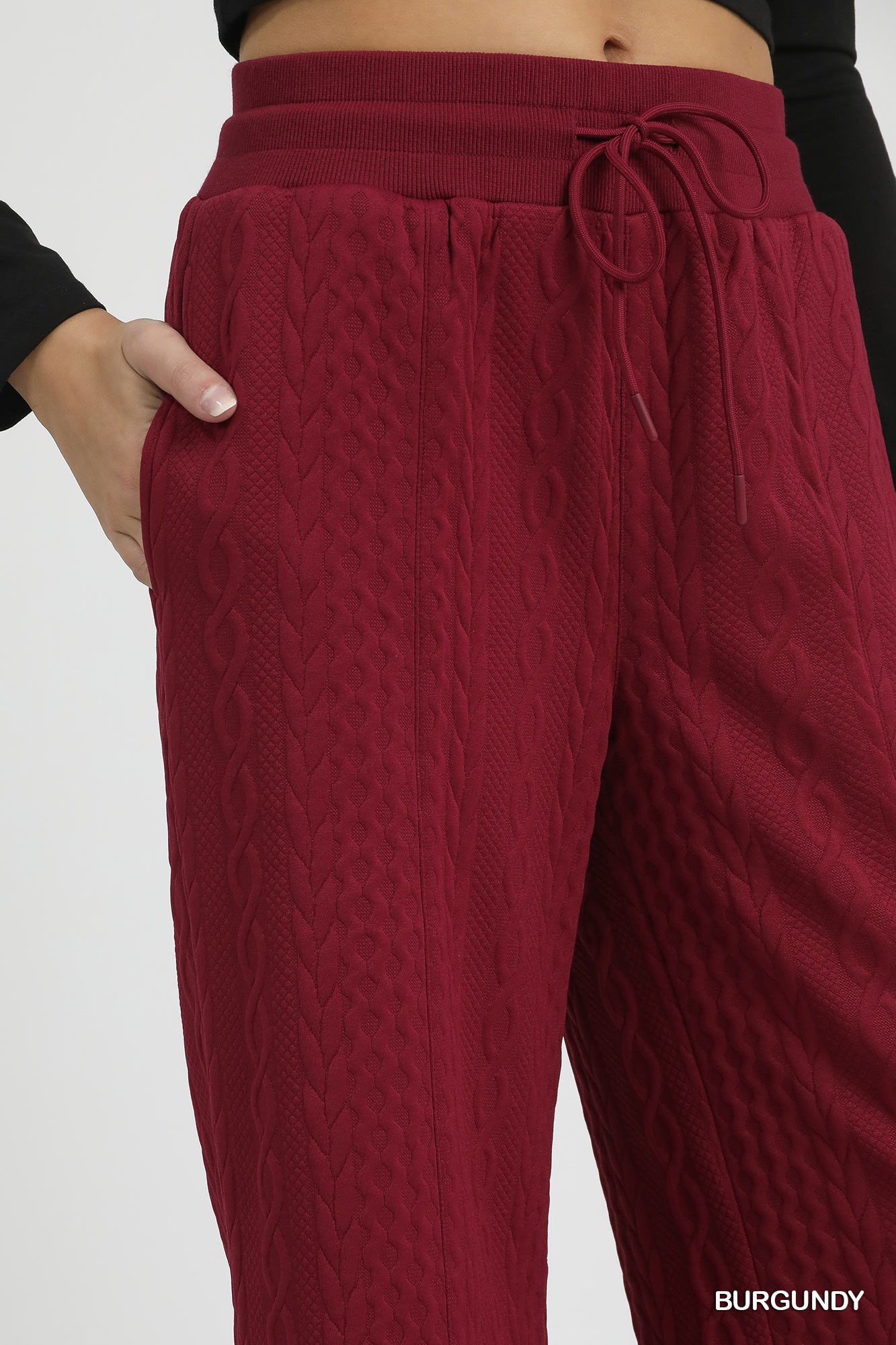 Cable Knit Textured Wide Leg Pants, image 5