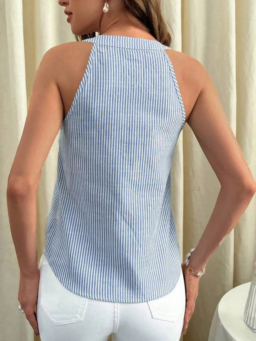 Striped Button Front Tank, image 9