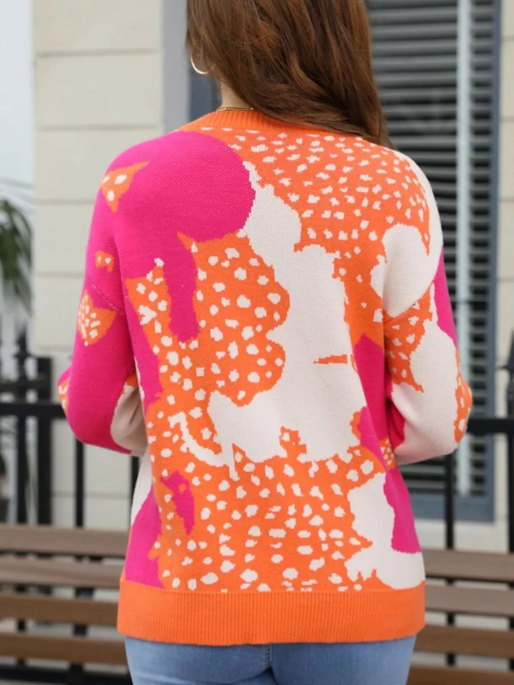 Abstract Pattern Round Neck Sweater, image 10