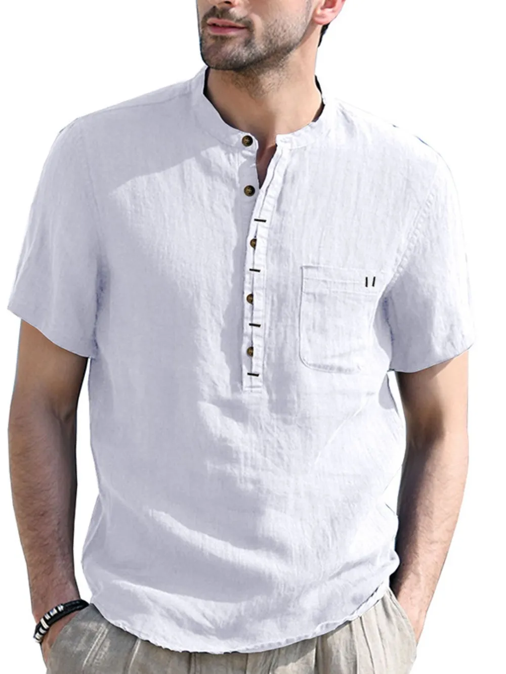 Men's Button Detail Short Sleeve Polo, image 7