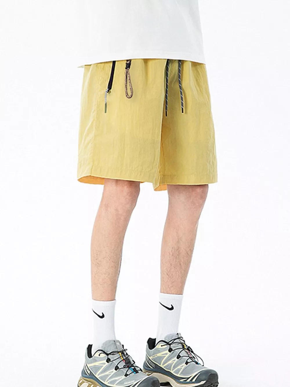 Men's Lightweight Drawstring Shorts with Zipper Pockets, image 4