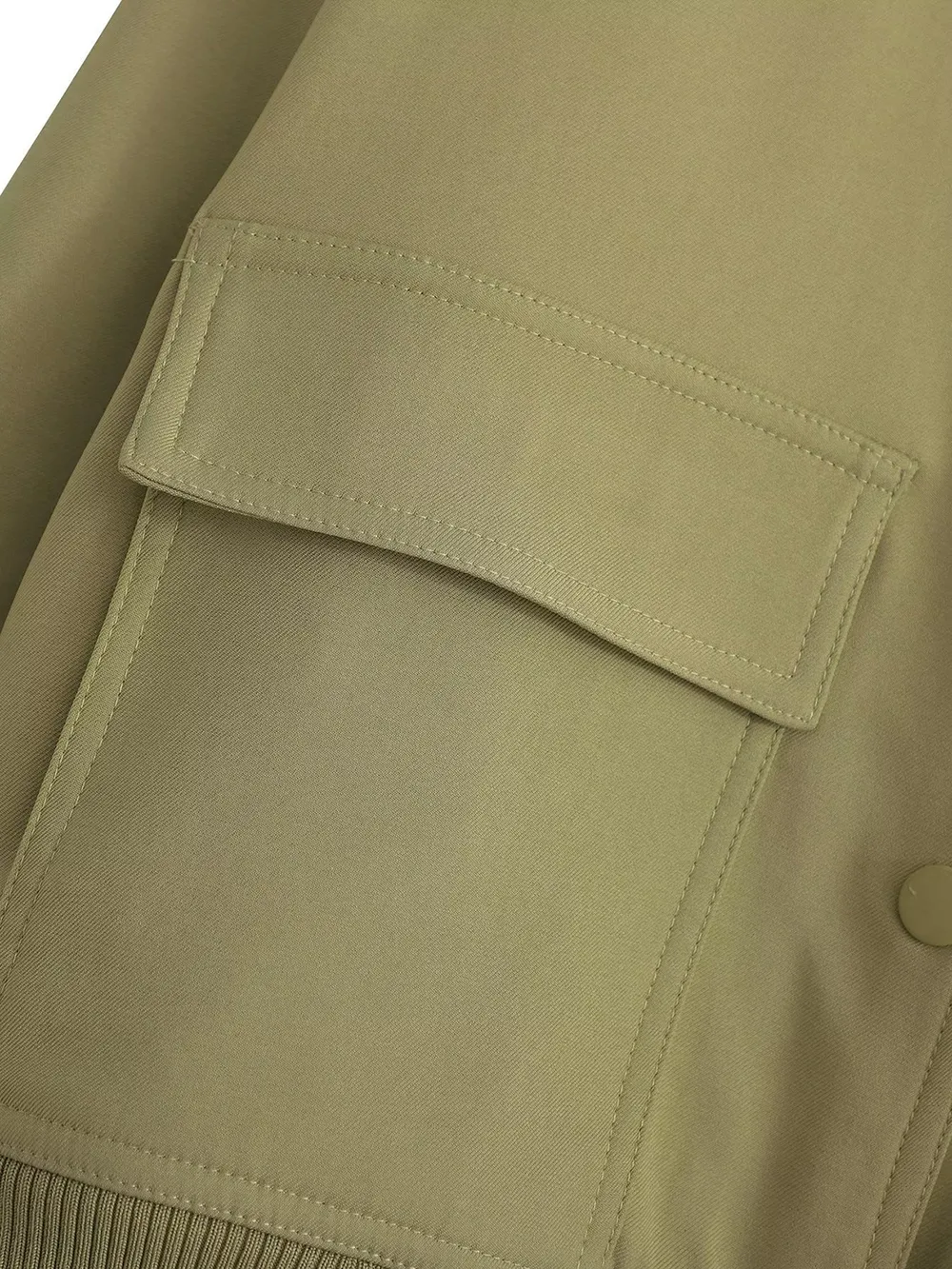 Pocketed Snap Down Baseball Collar Jacket, image 32