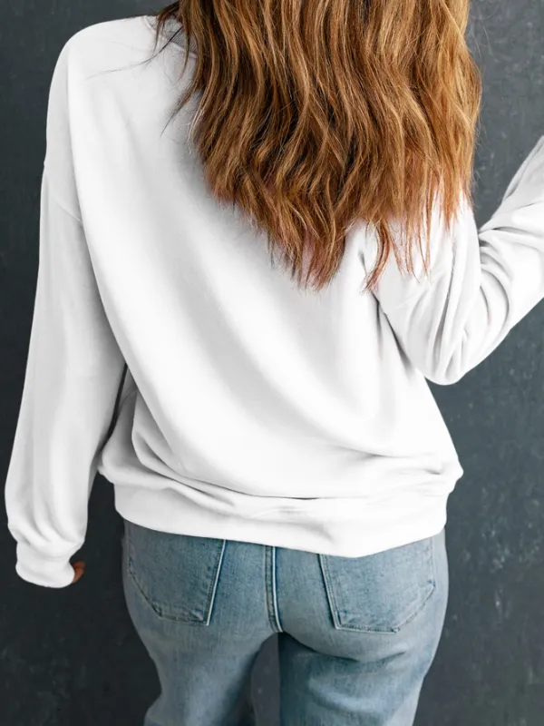 MERRY CHRISTMAS Contrast Long Sleeve Sweatshirt, image 4