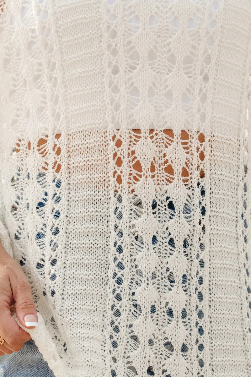 Hollow Out Drop Shoulder Sweater, image 12